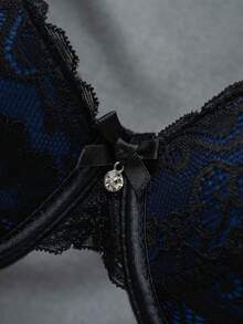 DesireSculpt 2pcs Romantic Lace Bra Set, Lift And Support, Enhances Bust, Adjustable - Multicolor - View 4