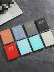 Madebyblanc 1本 2026 A7尺寸迷你便携口袋计划本，64张（128页），超薄硬封面，周历、月历、每日日程本，简约设计，多种颜色可选，是学生、专业人士、办公室、学校、家庭使用的理想礼物，适合新年、圣诞节、生日、返校季、冬季等各种场合，是提高效率、时间管理、计划安排的必备工具。 - 均碼 - 查看 6