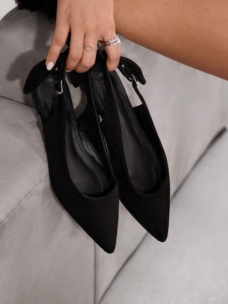CUCCOO SZL Women's Pointed Toe Knot Design Casual Slip-On Shoes Valentine's Day