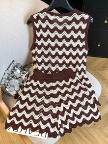 Airaco Women's Fashion Casual Knit Tank Top & Shorts Set - Coffee Brown - View 2