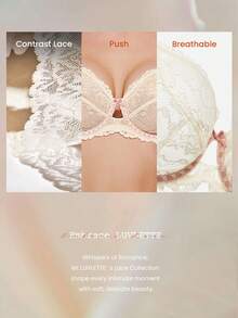 LUVLETTE Áo ngực cưới màu trắng, thoáng khí, không lót, chất liệu ren và lưới, kiểu dáng thanh lịch, có chi tiết khoét lỗ, ôm sát cơ thể, giúp định hình vóc dáng, giảm mỡ, thích hợp cho cô dâu hoặc đám cưới. - trắng - Xem 7