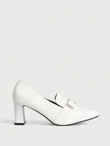 Sugerpunk Women's Fashionable Versatile Commute Elegant Minimalist Pumps Valentine's Day - White - View 5