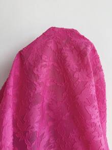 EMERY ROSE Đầm dáng rộng mùa hè cỡ lớn, tối giản, chất liệu jacquard, có bèo nhún. - Màu Hồng Tươi - Xem 8