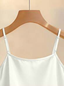 Franclia Fashionable New Satin Beaded Camisole Tank Top, Suitable For Spring/Summer Wear, Layering Or Standalone - White - View 6