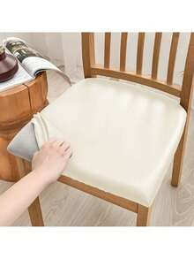 غطاء وسادة مرن مزدوج من البولي يوريثان بلون رمادي فاتح مع حزام لسان، تصميم بسيط وعصري، مقاوم للماء والغبار، مناسب لكراسي غرفة المعيشة والطعام والمطبخ والمكتب، وسادة مقعد ديكور المكتب والغرفة - متعدد الألوان - مشاهدة 17