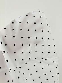 Elamini Polka Dot Camisole Waist Fitted Sexy Mini A-Line Dress - White - View 8