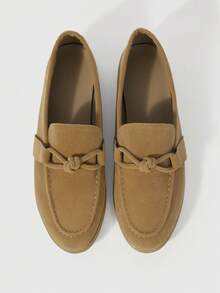 Sleekvia Casual Versatile Commuting Fringe Decor Flat Loafers - Camel - View 2