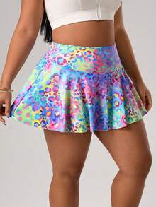 Rhythm Era Pantalon-jupe sport minimaliste décontracté en camouflage pour femmes grandes tailles, printemps/été - Multicolore - Voir 3