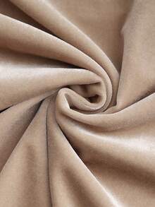 Resyla New Women's Satin V-Neck Ruched Cinched Waist Front Short Sleeve Blouse - Khaki - View 5