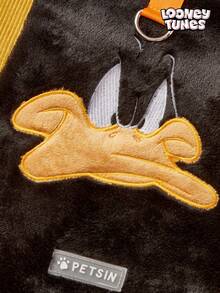 LOONEY TUNES X PETSIN 1件刺绣黑色鸭子宠物猫狗通用黑色带防滑扣毛绒保暖舒适无袖防滑外套 - 黑色 - 查看 4