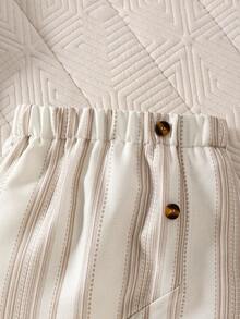 男婴条纹衬衫套装（2件套），春夏新款幼儿短袖上衣和短裤休闲装 - 彩色 - 查看 5