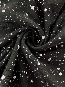 SHEIN PETITE 女士深V领无袖露背亮面吊带衫 - 黑色 - 查看 7