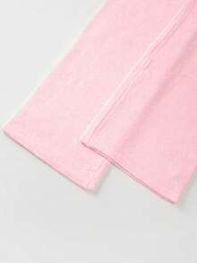 Franclia Bộ 2 món quần ống rộng và áo len kiểu dáng thể thao Hàn Quốc dễ thương, đa năng dành cho nữ, thích hợp cho mùa Thu/Đông. - Màu Hồng baby - Xem 3