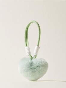 Joivida 1Pc Genuine Rex Rabbit Fur Red Bracelet – Fluffy Heart Bag Charms Cute Wholesale Pendants Toys - Multicolor - View 6