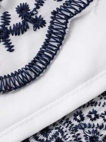 DAZY Women's Elegant Floral Print Tie-Waist Mid-Length Dress, Spring/Summer - Black - View 7