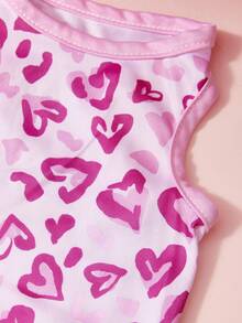 PETSIN 1pc Red Rose Red Love Valentine's Day Print Pet Vest Pink Sports Style Skin Friendly Breathable Summer Pet Clothing - Multicolor - View 6