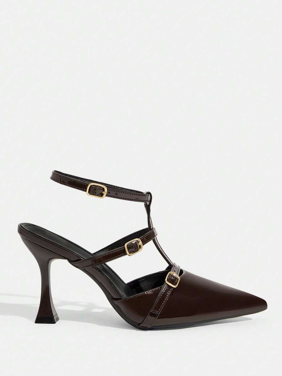 CUCCOO BIZCHIC Women Heeled Sandals - Coffee Brown - View 1