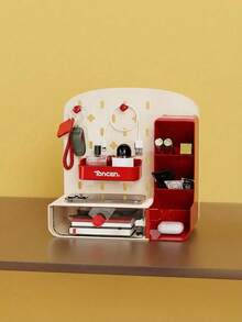 Joivida 桌面穿孔板收纳盒，学生书桌文具分类收纳盒，办公抽屉式笔筒收纳架