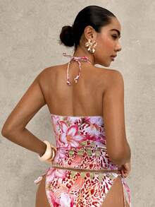 Bellisia Conjunto de bikini a cuadros de cereza dulce - Multicolor - Ver 2