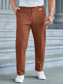 EASEVO Plus Size Woven Casual Tapered Pants - Yellow - View 6