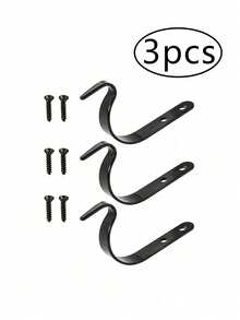 Bộ 3/6/9/12 móc treo tường bằng sắt mộc mạc, giá treo cây hình chữ S uốn cong nhỏ, móc treo cây trang trí bằng gang, hoàn hảo để treo cây, đèn, tác phẩm nghệ thuật và nhiều hơn nữa, trang trí nhà cửa theo phong cách cổ điển trong nhà và ngoài trời - Bao gồm ốc vít - Nhiều màu - Xem 13