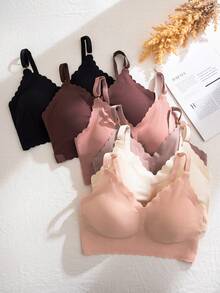 NudeFit 6pcs/Set Bra Perekat Tanpa Jahitan Ukuran Plus dengan Pinggiran Bergelombang dan Cup yang Dapat Dilepas, Nyaman - MultiWarna - View 4