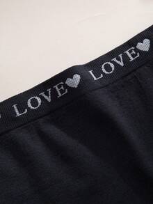 6条/套 爱心无缝舒适女士三角内裤，运动休闲低腰内裤 - 黑色 - 查看 7