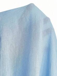 Swim Vcay Cubre todo de mujer de ajuste holgado y casual de unicolor de manga larga - Celeste - Ver 7