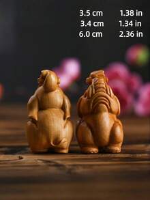 Madebyblanc Hand-Carved Chinese Cypress Wood Elephant Figurine, Auspicious "Elephant Facing Heaven" Sculpture For Wealth And Good Luck, Solid Wood Decorative Car Ornament Or Desk Decor, Exquisite Craftsmanship With Natural Wood Grain, Wooden Elephant Figurine Hand Carved Solid Wood Desktop Ornament Home Office Decor Natural Grain Collectible(The Color Of The Wood Products In Each Batch Is Different, Please Refer To The Actual Object) - Multicolor - View 4