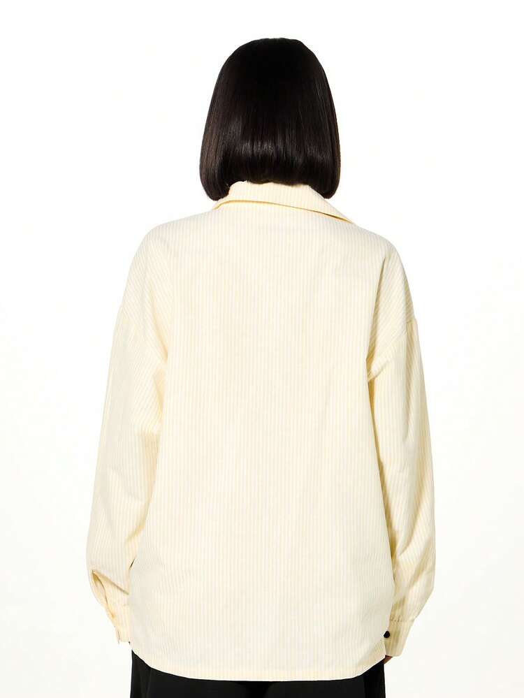 SUMWON WOMEN Striped Shirt With Bra Graphic Print