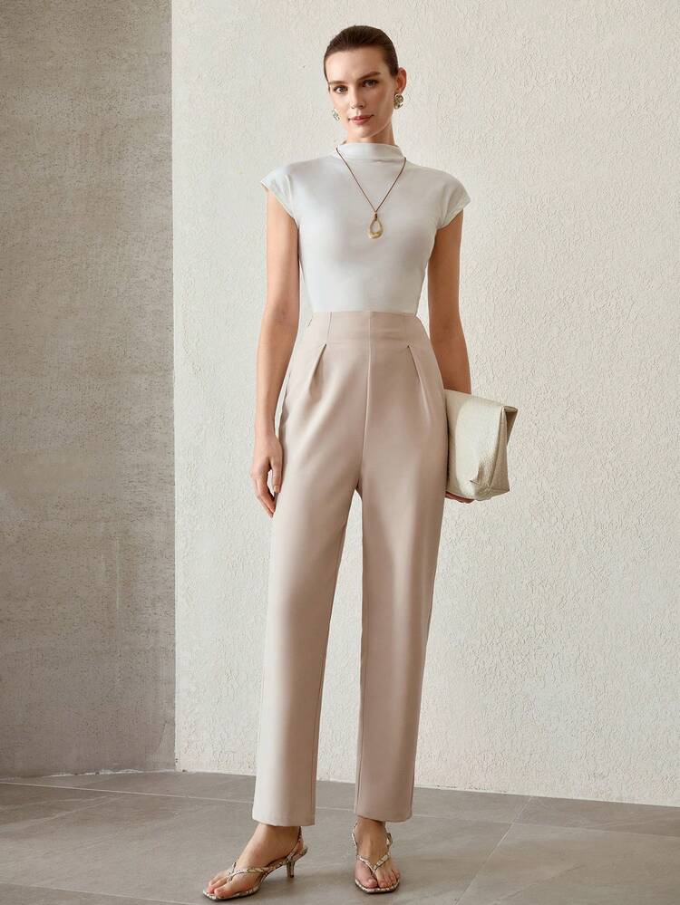 WOMEN'S PLEATED TAPERED PANTS FOR COMMUTING