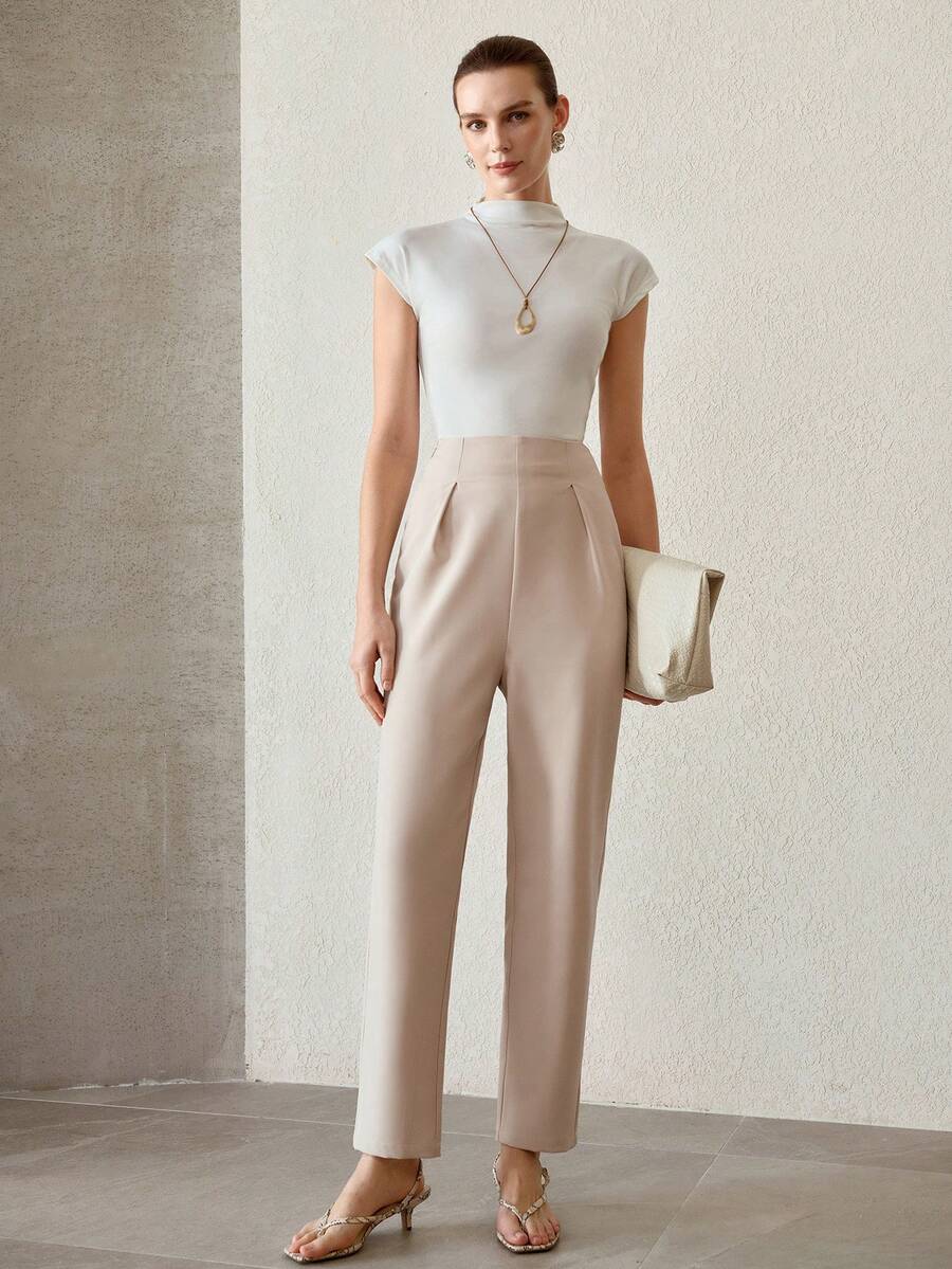 MOTF PREMIUM 女士通勤褶裥锥形裤