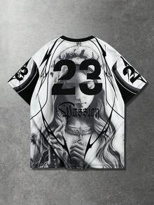 ROMWE MEN Prep Men's Slogan Print Short Sleeve T-Shirt, Suitable For Everyday Wear, Spring/Summer - White - View 2