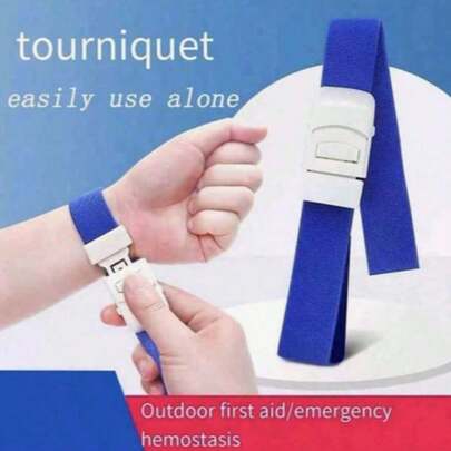 Comfortable ABS Material Tourniquet, Suitable For Outdoor Use, Elastic Strap With Buckle, Can Be Easily Used Alone As A Hemostatic Band, Equipped With Portable Emergency Compression Strap, Suitable For Home, Travel And Outdoor Sports