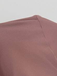 Vibekara Áo tay dài cỡ lớn, màu trơn, co giãn, họa tiết chữ thập khoét rỗng, gợi cảm, phù hợp cho các buổi hẹn hò hàng ngày. - Bụi hồng - Xem 6