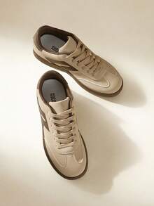 CUCCOO EASI 2026 New Spring Women's Retro Versatile Casual Sports Shoes, Flat White Sneakers - Beige - View 6