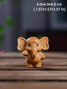 Madebyblanc Hand-Carved Chinese Cypress Wood Elephant Figurine, Auspicious "Elephant Facing Heaven" Sculpture For Wealth And Good Luck, Solid Wood Decorative Car Ornament Or Desk Decor, Exquisite Craftsmanship With Natural Wood Grain, Wooden Elephant Figurine Hand Carved Solid Wood Desktop Ornament Home Office Decor Natural Grain Collectible(The Color Of The Wood Products In Each Batch Is Different, Please Refer To The Actual Object) - Multicolor - View 5