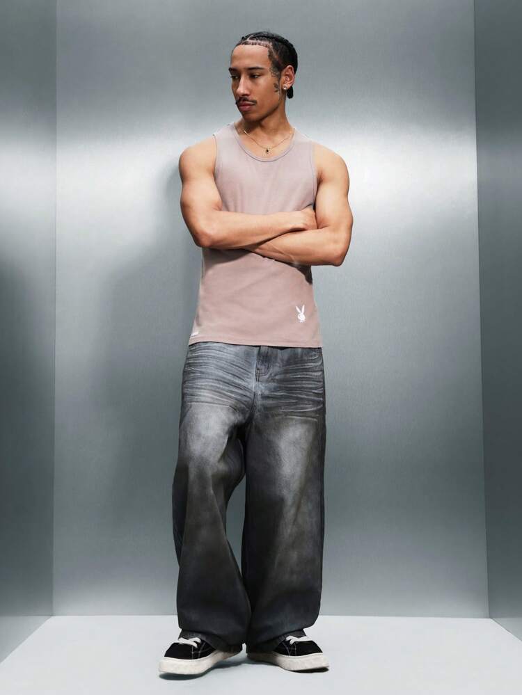 PLAYBOY X SUMWON Washed Tank Top With Back Print