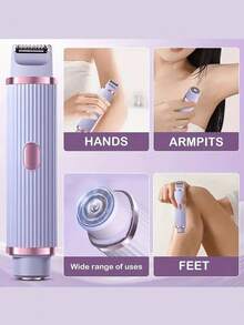 二合一女士电动剃须刀，双头设计，比基尼部位脱毛器，适用于比基尼线、腋下、腿部、手臂、身体、面部等部位，USB充电，温和亲肤。 - 彩色 - 查看 4