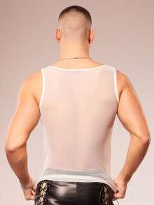 FeverCity 性感透视派对夜店男士背心 - 白色 - 查看 2