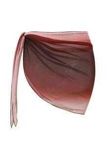 Swim Vcay Women's Sexy Beach Vacation Ombre Mesh Wrap Tie Sarong Skirt, Summer - Multicolor - View 2