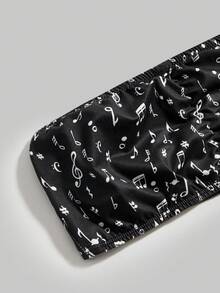ROMWE Y2K Gothic Music Note Pattern Bandeau Bra - Multicolor - View 3
