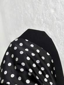 Firerie 大码女式休闲优雅百搭小众设计撞色交叉系带领口纽扣弹力短款连体裤，春夏款 - 黑色 - 查看 7