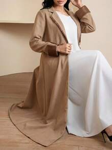 Al Najma Women's Solid Color Button Elegant Long Sleeve Arabic Abaya