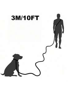 10/16/33 pies Correa multifunción para mascotas. Ideal para pasear perros al aire libre. Correa extendida, sin sujetar con la mano. Correa cruzada deslizante y duradera. Correa de entrenamiento para perros. Correa de alta calidad para perros. Duradera. Adecuada para entrenamiento, paseos y actividades al aire libre. - Perfecta para pasear perros y jugar en el patio trasero con mascotas de varios tamaños. Correa de nailon. Correa anti-golpes. - Negro - Ver 11