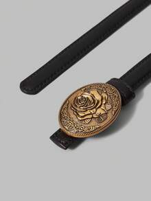 Ontre Casual Versatile Black Buckle Waist Belt - Black - View 4