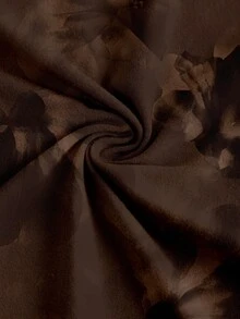 SHEIN MOD Casual Minimalist Vacation Bohemian Elegant Romantic Retro Brown Ombre Gradient Floral Print Pattern, Suitable For Spring/Summer Comfortable Off-Shoulder Draped Neck Versatile Women Tank Top Spring - Multicolor - View 8