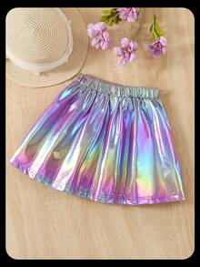 Elladie kids Young Girls' Fashionable Cute Ombre Pleated Skirt - Lilac Purple - View 2