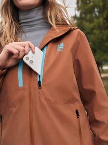 SHEIN In My Nature Women's Casual Versatile Hooded Outdoor Windbreaker - Rust Brown - View 4