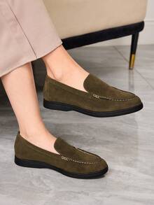 Sleekvia Women's Casual Versatile Flat Loafers Valentine's Day - Dark Green - View 4